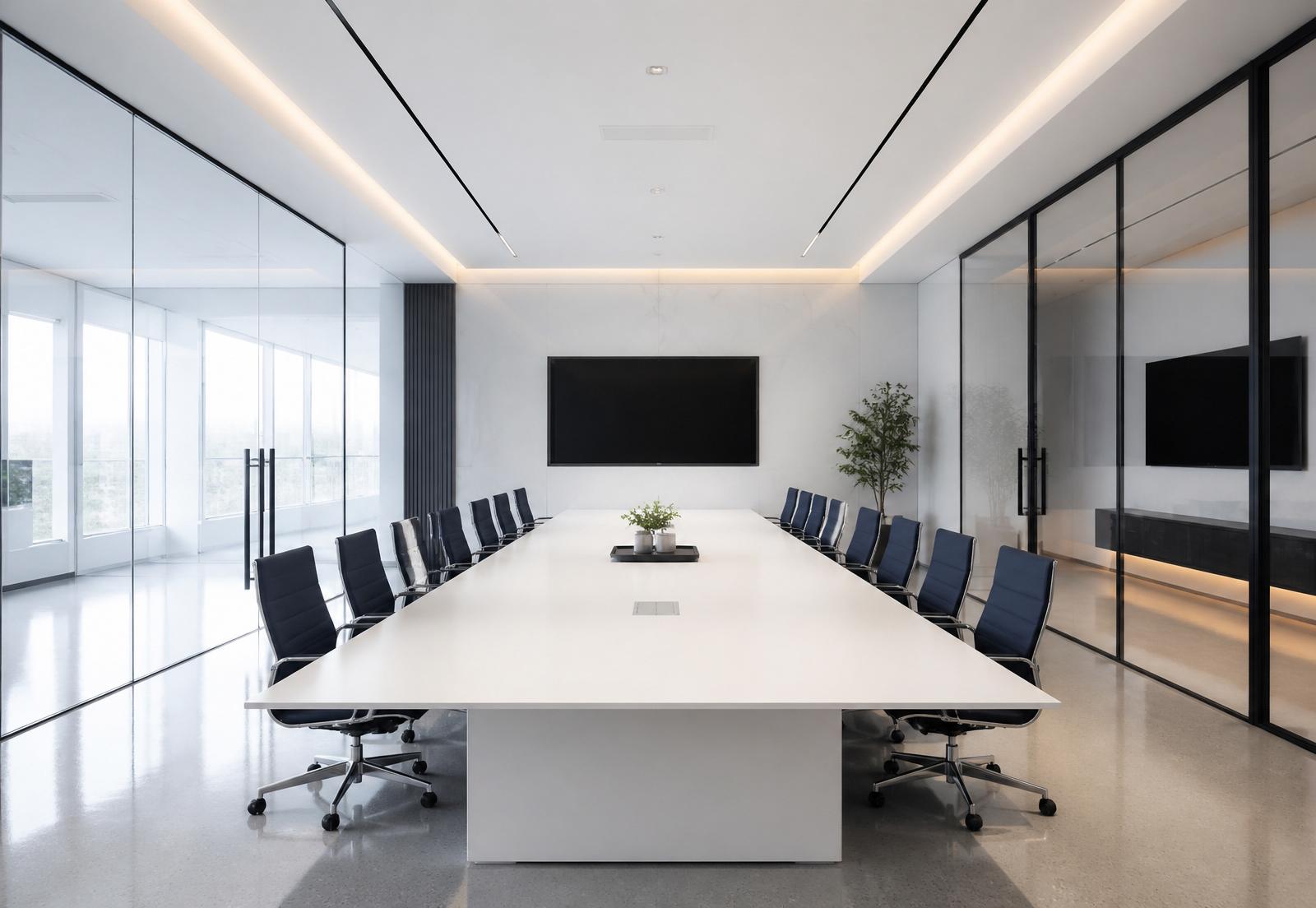 Pristine conference room maintained to Fortune 500 standards